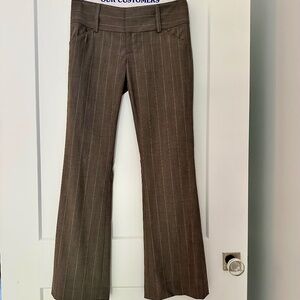 ALICE + OLIVIA Pinstripe Lowrise Trouser Flare Pants Sz 4